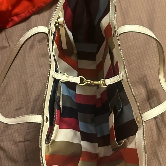 Coach Signature Canvas Tote Bag - Brown and White - Picture 4 of 12